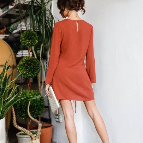 CHIC DOLLZ Textured Asymmetric Front Lace Tie Drap - Picture 2 of 7